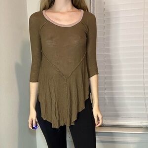 Free People Brown Asymmetrical Tunic